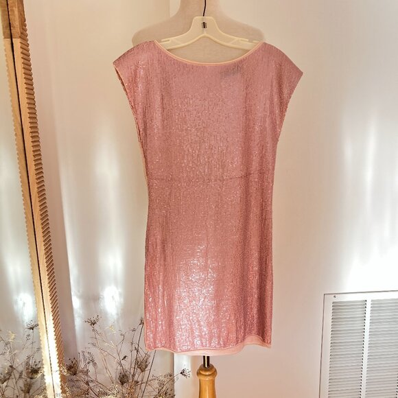 Alice & Olivia pink sequin sheath midi dress - Picture 1 of 10